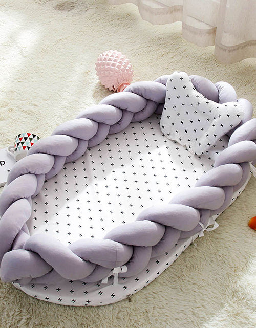 Load image into Gallery viewer, Portable Baby Knit Crib with Pillow Newborn
