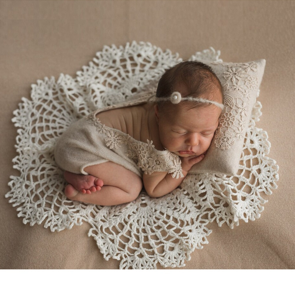 Newborn Photography Props Hollow Lace Blanket